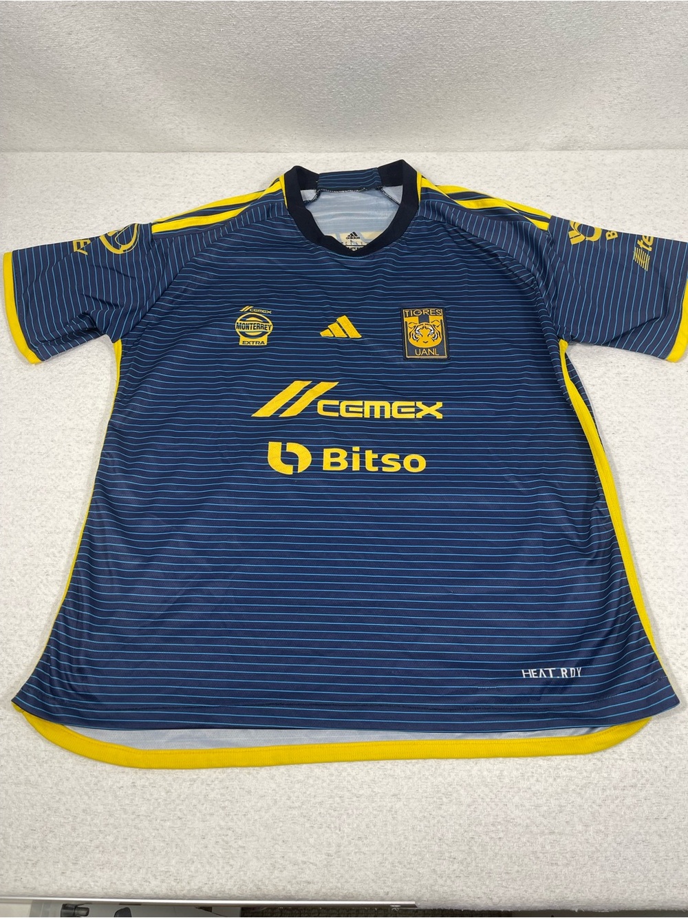 adidas Tigres UANL Soccer Jersey Shirt (Large) Blue/Yellow. SKU#0531